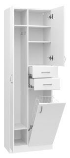 Напольный шкаф - пенал Misty Мисти 60см с бельевой корзиной белый